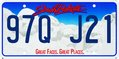 SD license plate 97QJ21