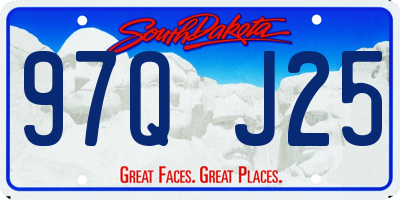 SD license plate 97QJ25