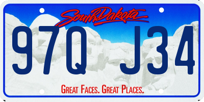 SD license plate 97QJ34