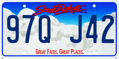 SD license plate 97QJ42