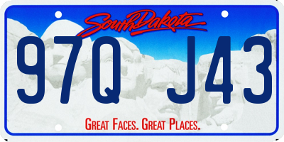 SD license plate 97QJ43