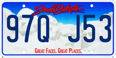 SD license plate 97QJ53
