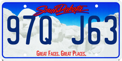 SD license plate 97QJ63