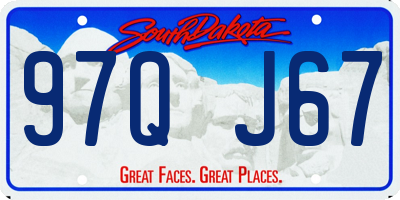 SD license plate 97QJ67