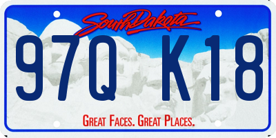 SD license plate 97QK18