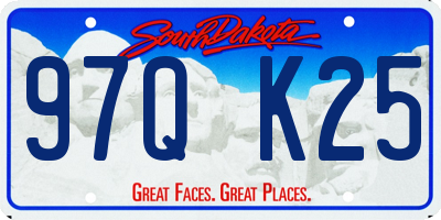 SD license plate 97QK25