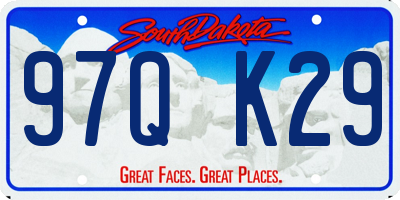 SD license plate 97QK29