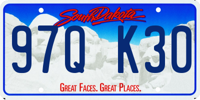 SD license plate 97QK30
