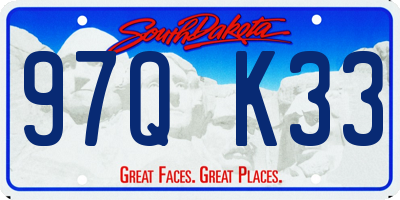 SD license plate 97QK33