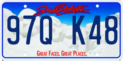 SD license plate 97QK48