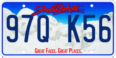 SD license plate 97QK56
