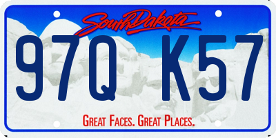 SD license plate 97QK57