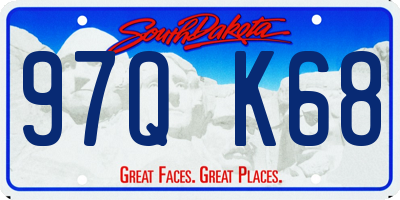 SD license plate 97QK68