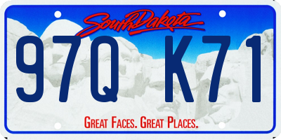 SD license plate 97QK71