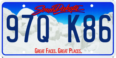 SD license plate 97QK86