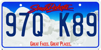 SD license plate 97QK89