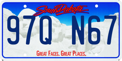 SD license plate 97QN67