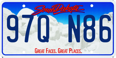 SD license plate 97QN86