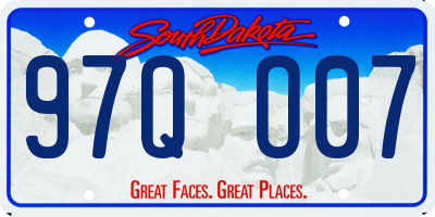 SD license plate 97QO07