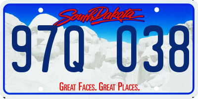 SD license plate 97QO38