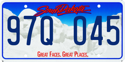 SD license plate 97QO45