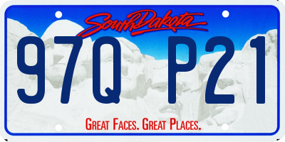 SD license plate 97QP21