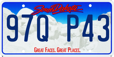 SD license plate 97QP43