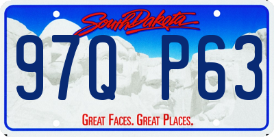 SD license plate 97QP63