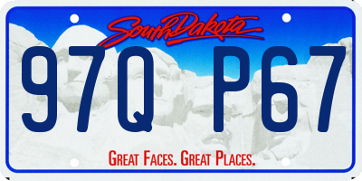SD license plate 97QP67
