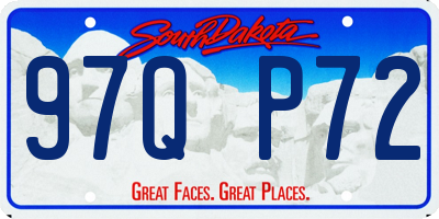 SD license plate 97QP72