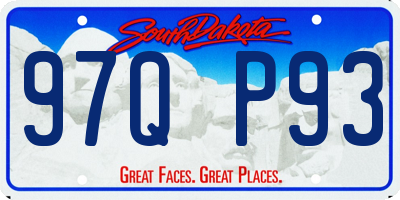 SD license plate 97QP93