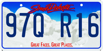 SD license plate 97QR16