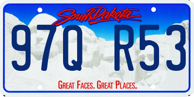 SD license plate 97QR53