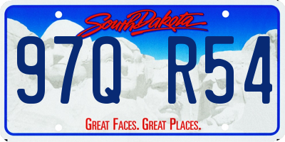 SD license plate 97QR54