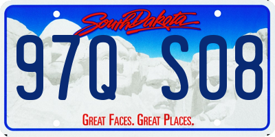 SD license plate 97QS08