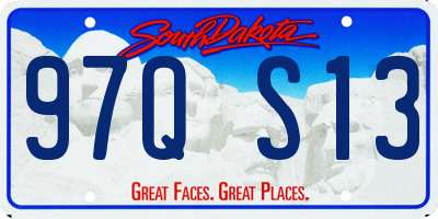 SD license plate 97QS13