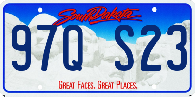 SD license plate 97QS23
