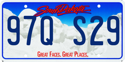 SD license plate 97QS29