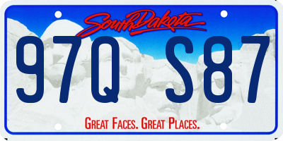 SD license plate 97QS87