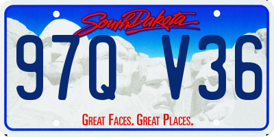 SD license plate 97QV36