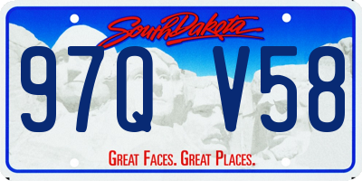 SD license plate 97QV58