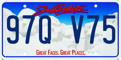 SD license plate 97QV75
