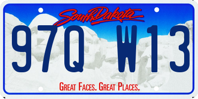 SD license plate 97QW13