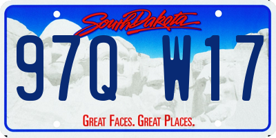 SD license plate 97QW17