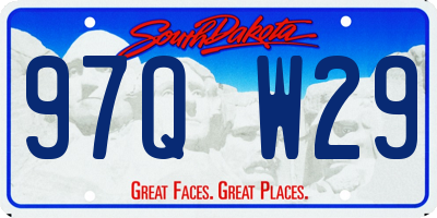 SD license plate 97QW29