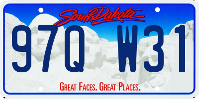 SD license plate 97QW31