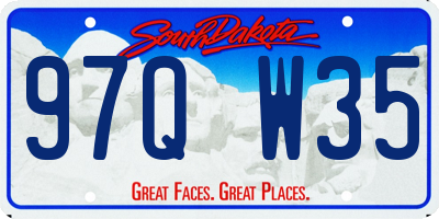 SD license plate 97QW35