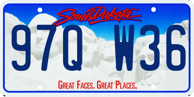 SD license plate 97QW36