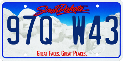 SD license plate 97QW43