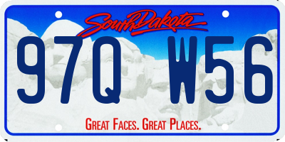 SD license plate 97QW56